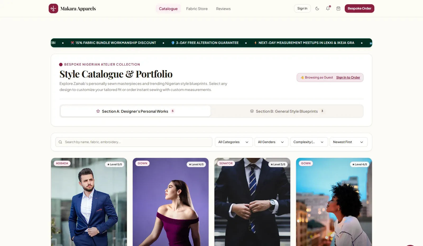 Makara Apparels — Bespoke Fashion Platform