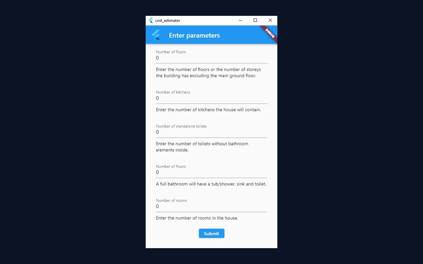 Cost Estimator — House Building App