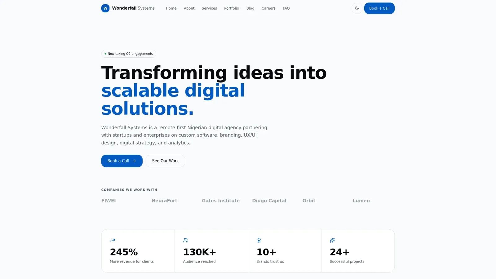 Wonderfall Systems — Agency Website